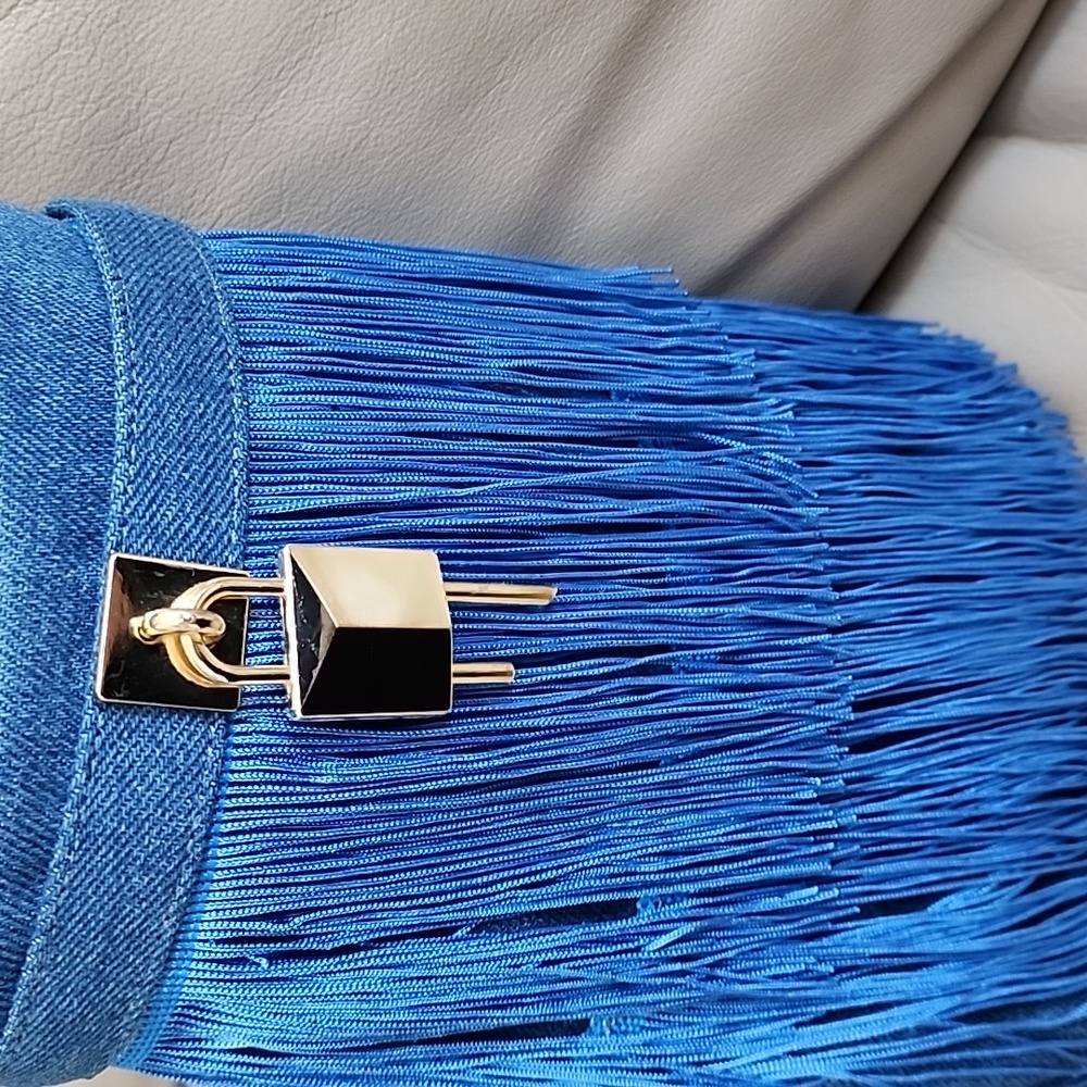Cape Robbin Womens Blue Fringe Above Ankle Sandals Size 6 New - Picture 6 of 12